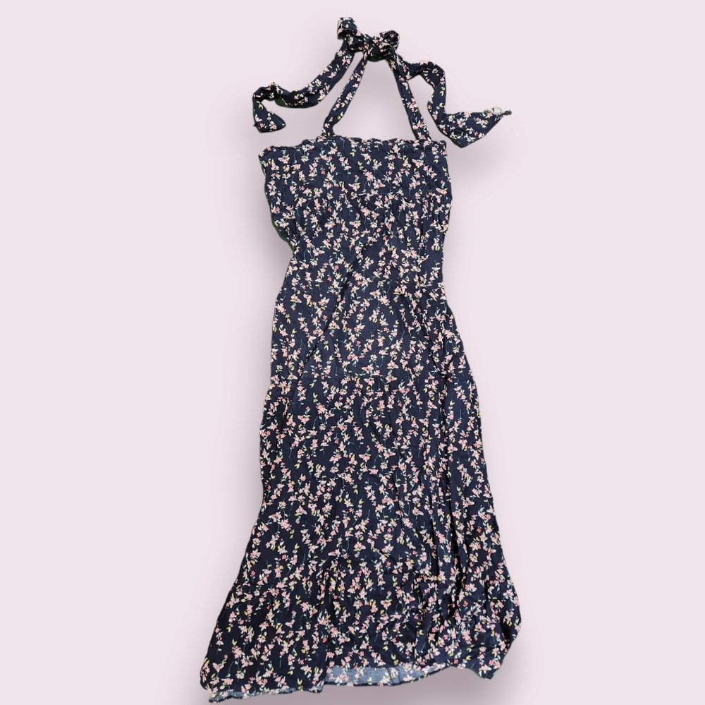 Flannel America Floral Halter Dress Maxi